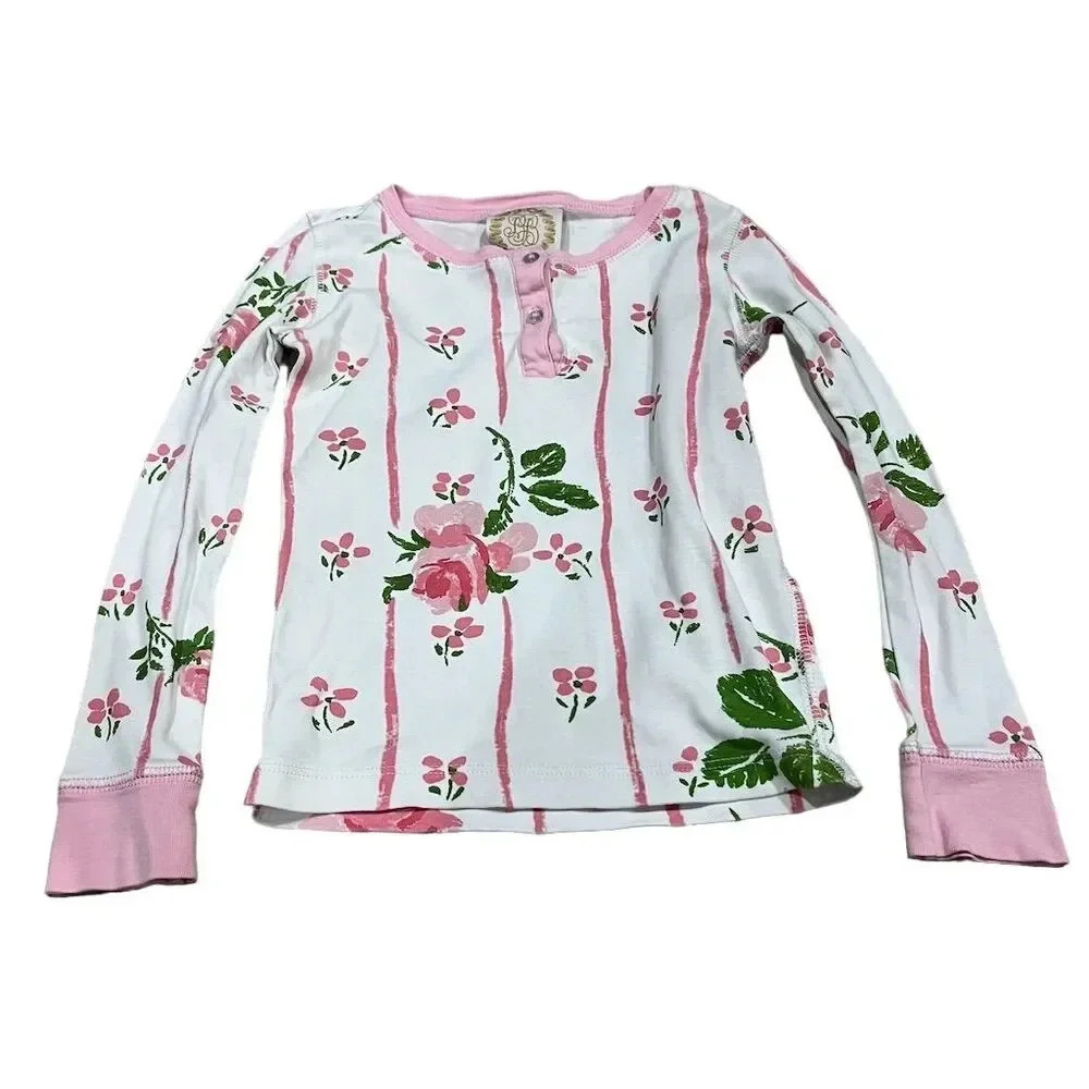 Beaufort Bonnet Girls Floral Long Sleeve Top Pink Size 4T Casual‎ Pullover